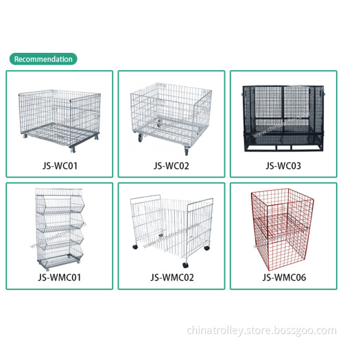 Warehouse Wire Mesh Roll Container Cage